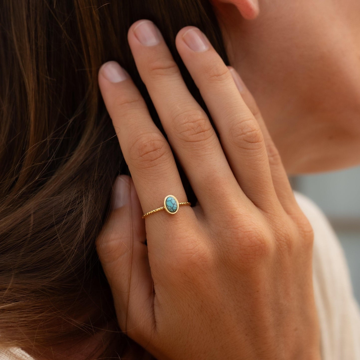 Boho Ring mit Edelstein