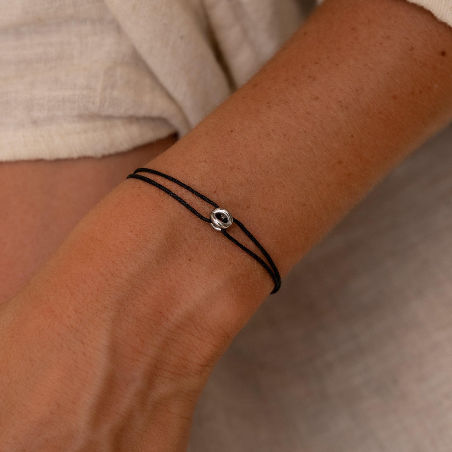 Silver Bead Armband - Schwarz