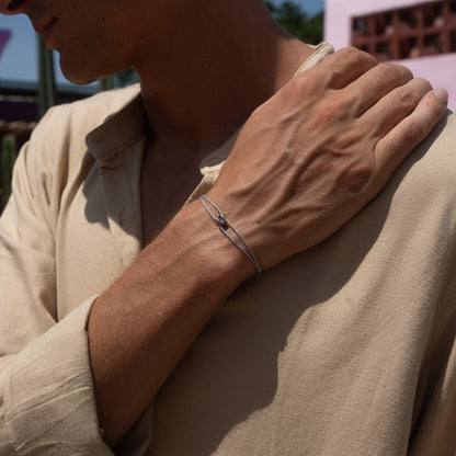 Silver Bead Armband - Grau