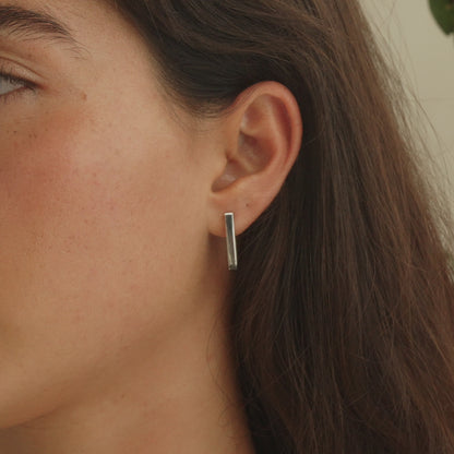 Rechteckige Creolen Gold Edelstahl