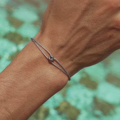 Silver Bead Armband - Grau