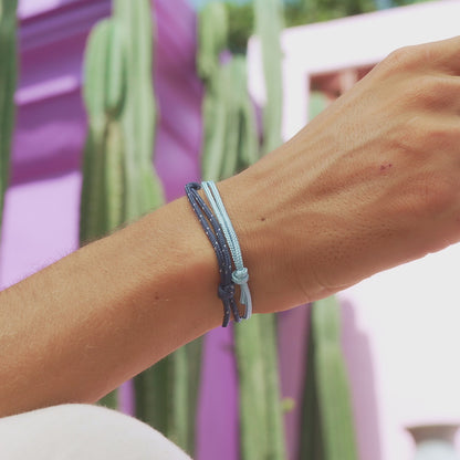 Surfer Armband Set Blau – Handgefertigt & Wasserfest