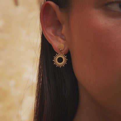 Set Goldene Sonnen Ohrringe – Boho Schmuck