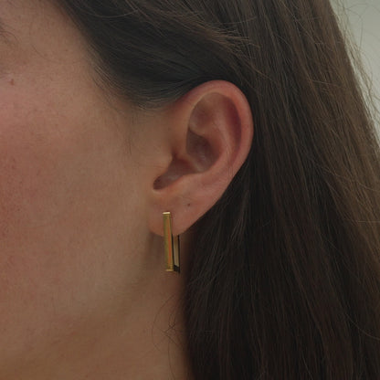 Rechteckige Creolen Gold Edelstahl