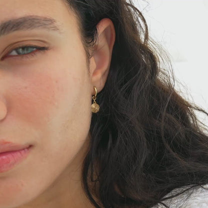 Goldene Mandala Creolen – Edelstahl, Wasserfest