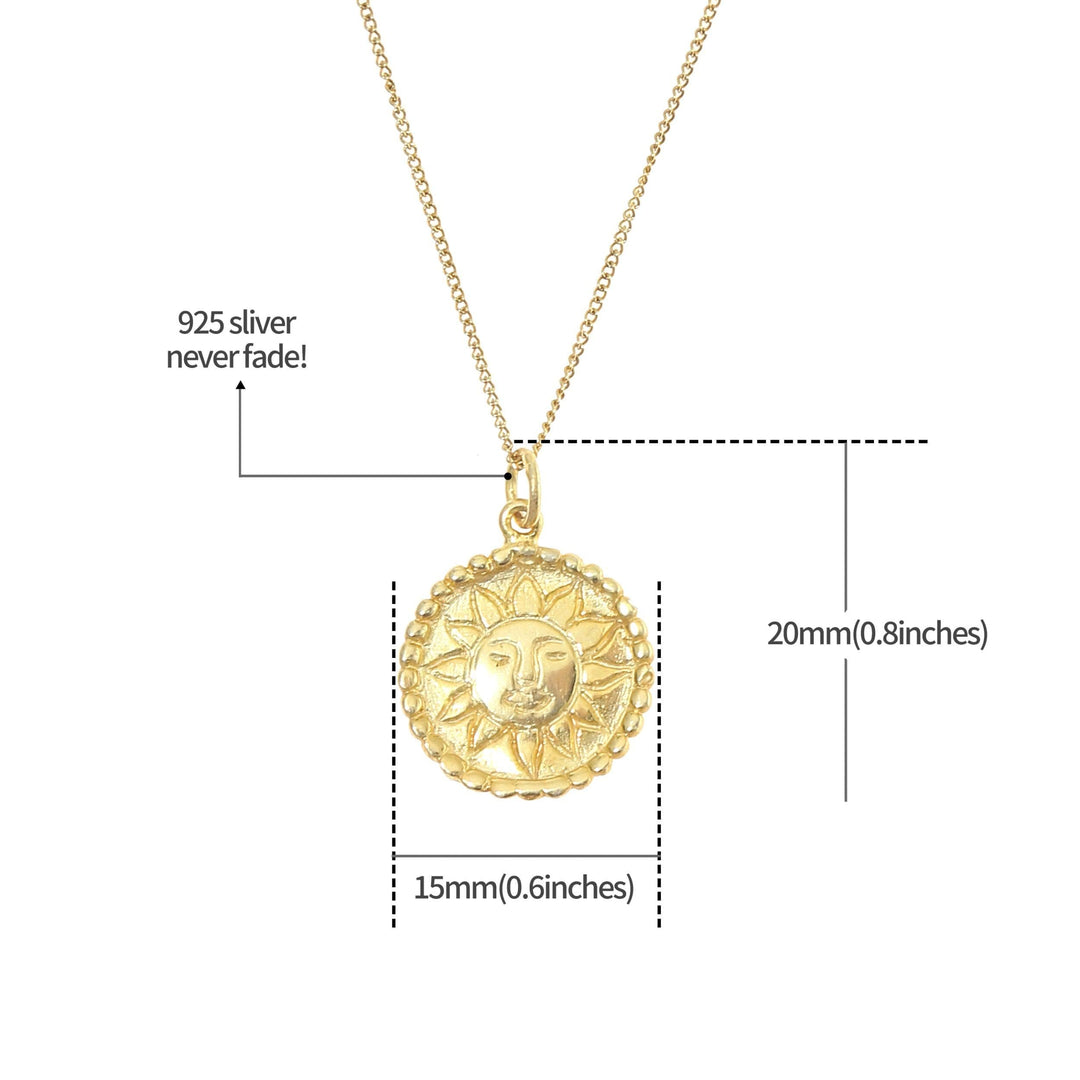 Sonnen Halskette Gold / Silber