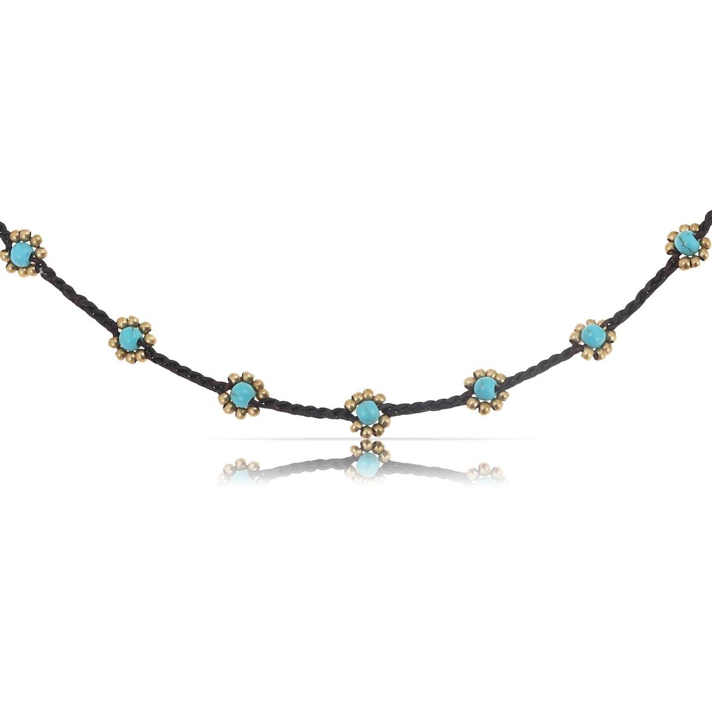 Goa Perlen Choker Türkis