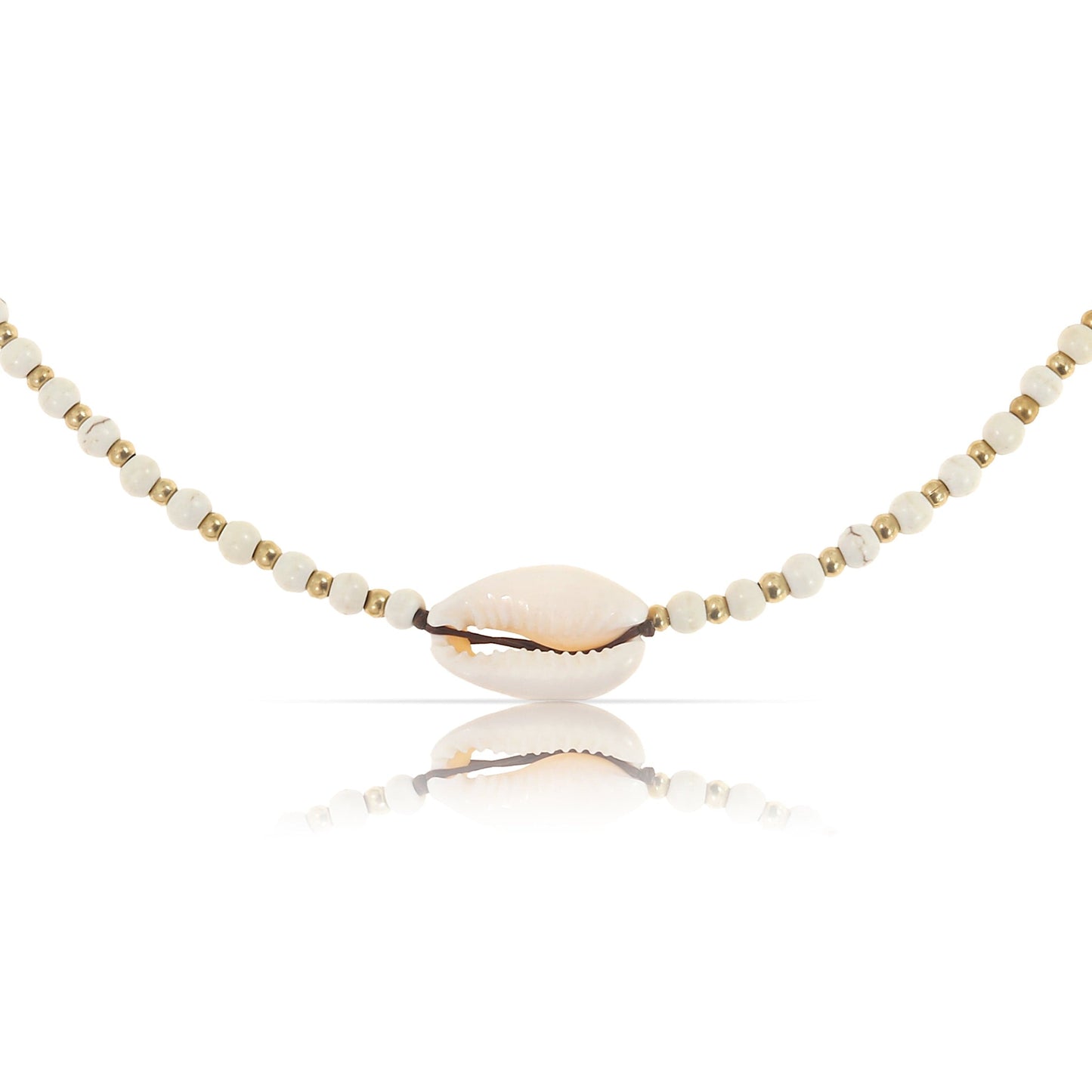 Goa Perlen Choker Weiße Muschel