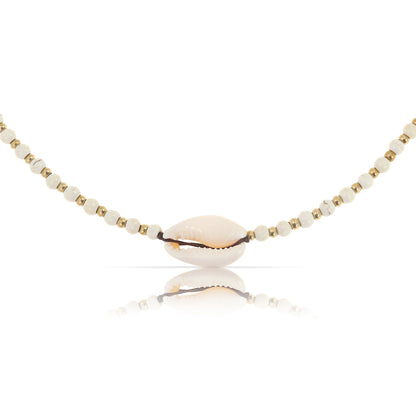 Goa Perlen Choker Weiße Muschel