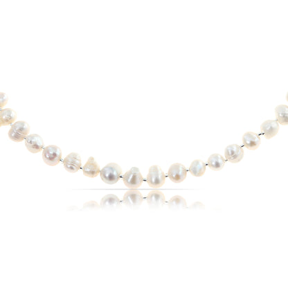 Süßwasserperlen Halskette Weiß Big Pearls