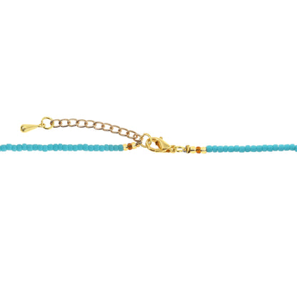 Süßwasserperlen Halskette Blau Tripple Pearl