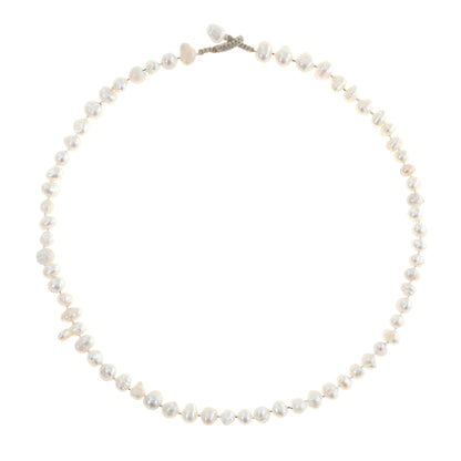 Süßwasserperlen Halskette Weiß Big Pearls