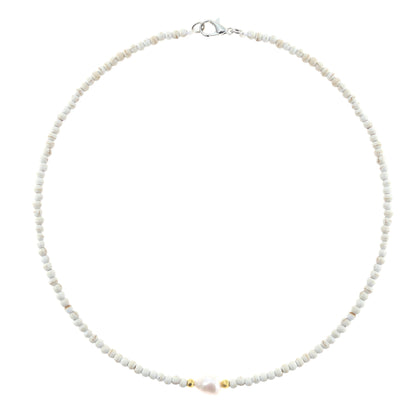 Süßwasserperlen Halskette Weiß Single Pearl