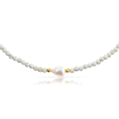 Süßwasserperlen Halskette Weiß Single Pearl