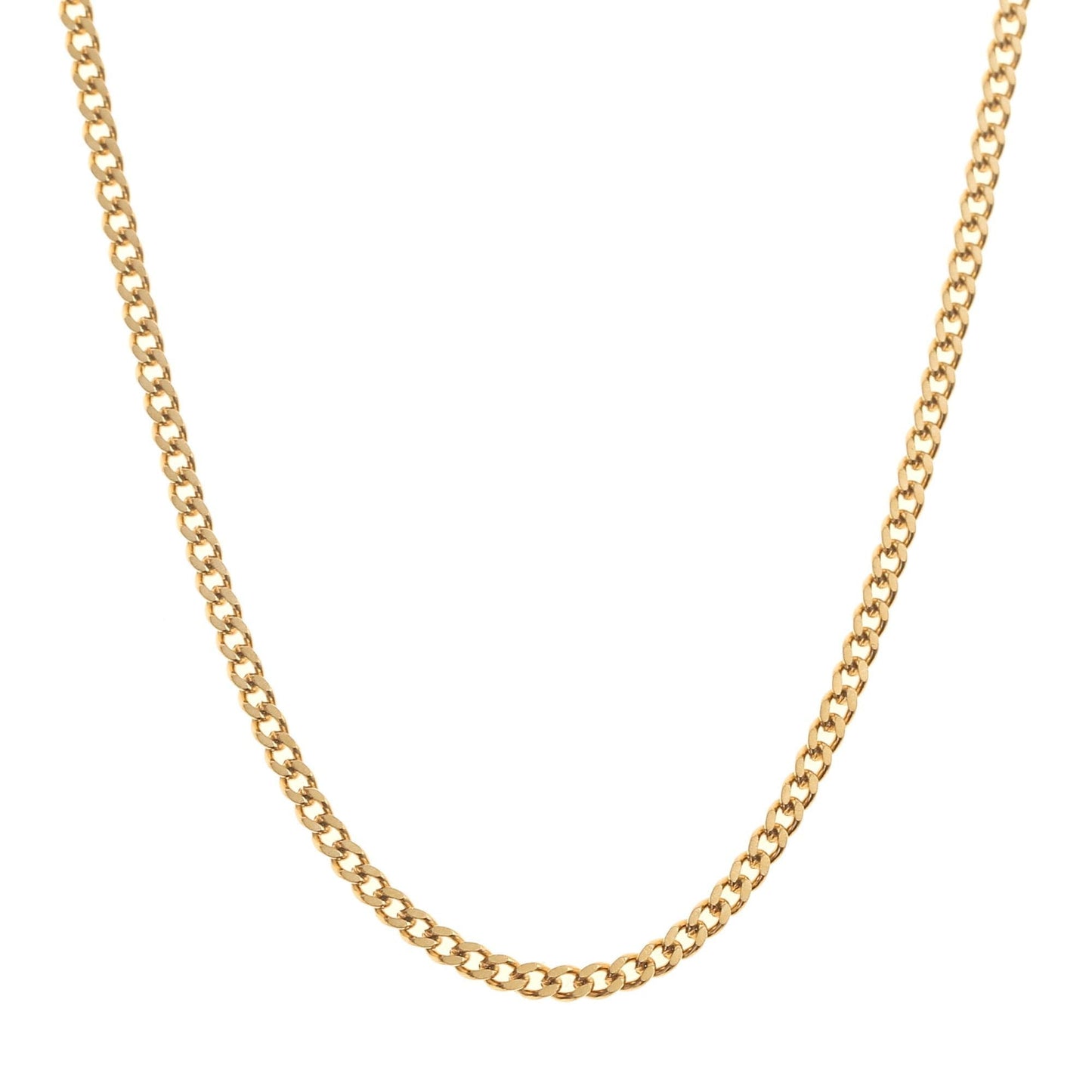 Herren Halskette - Plain Gold 2mm