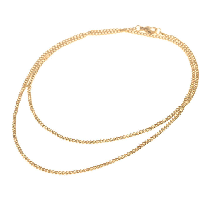 Herren Halskette - Plain Gold 2mm