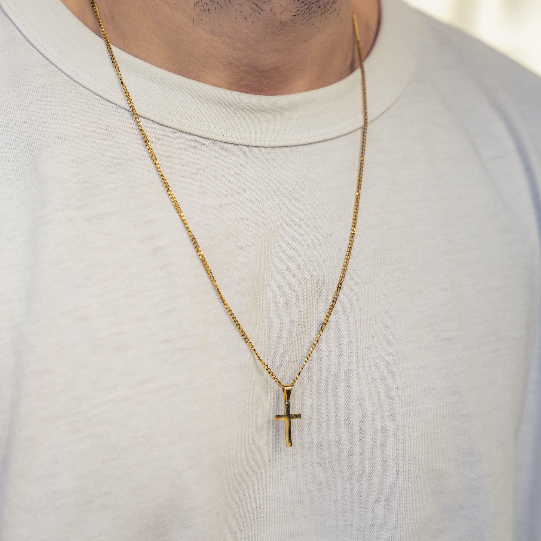 Herren Halskette - Golden Cross – Made by Nami