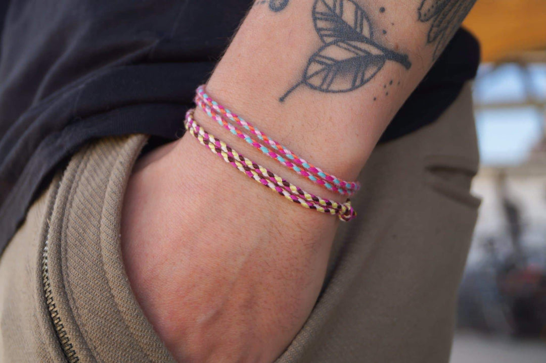 2er Set Simple Cotton Armband - Pink Focus - Made by Nami