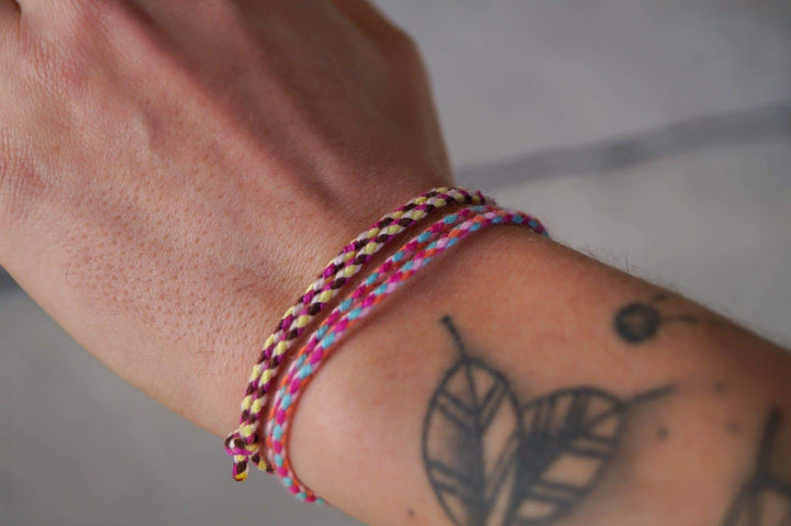 2er Set Simple Cotton Armband - Pink Focus - Made by Nami