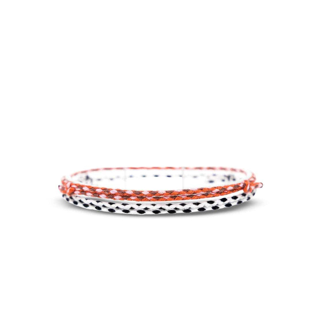 Made by Nami Surfer 2er Set SC Armband - Rot-Orange & Weiß