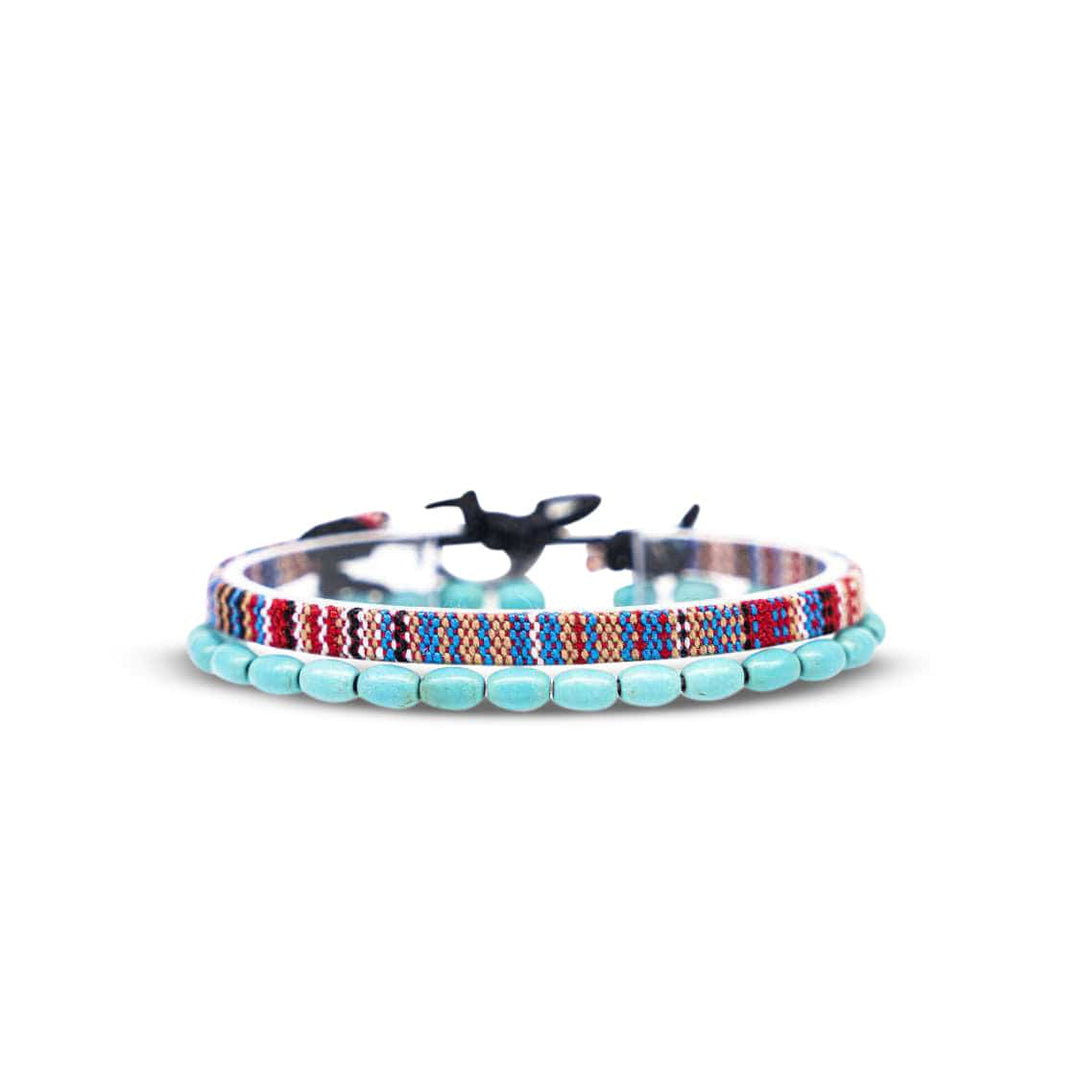 Made by Nami Surfer 2er Set Surfer Armband - Turquoise Beads & Multi
