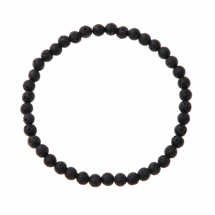 Chakra Perlen Armband 2er Set - Black Beads + Blue Ethno Flat - Made by Nami
