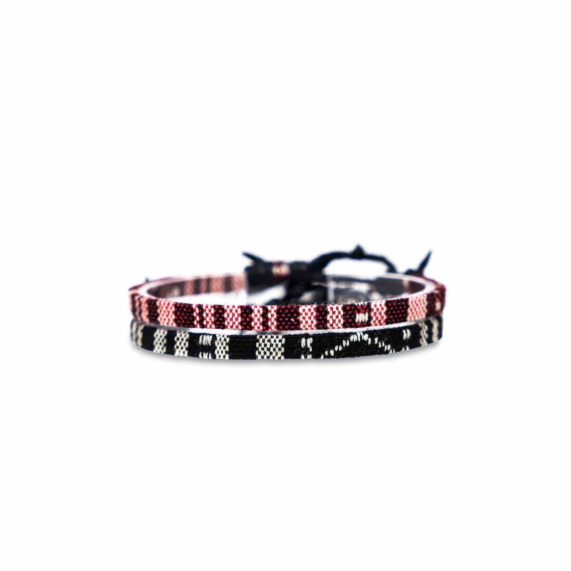 Made by Nami Surfer 2x Surfer Armband - Schwarz & Weinrot