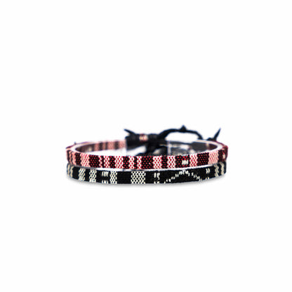 Made by Nami Surfer 2x Surfer Armband - Schwarz & Weinrot