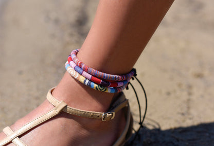 Made by Nami Surfer 3er Set Boho Classic Fußband - Gelb, Multi & Rot / Blau