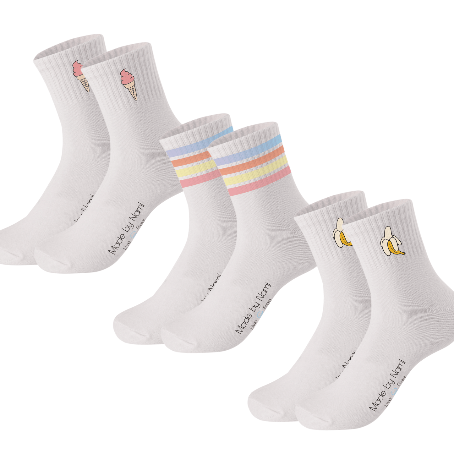 Made by Nami Surfer 3er Set Crew Socks - Set 2