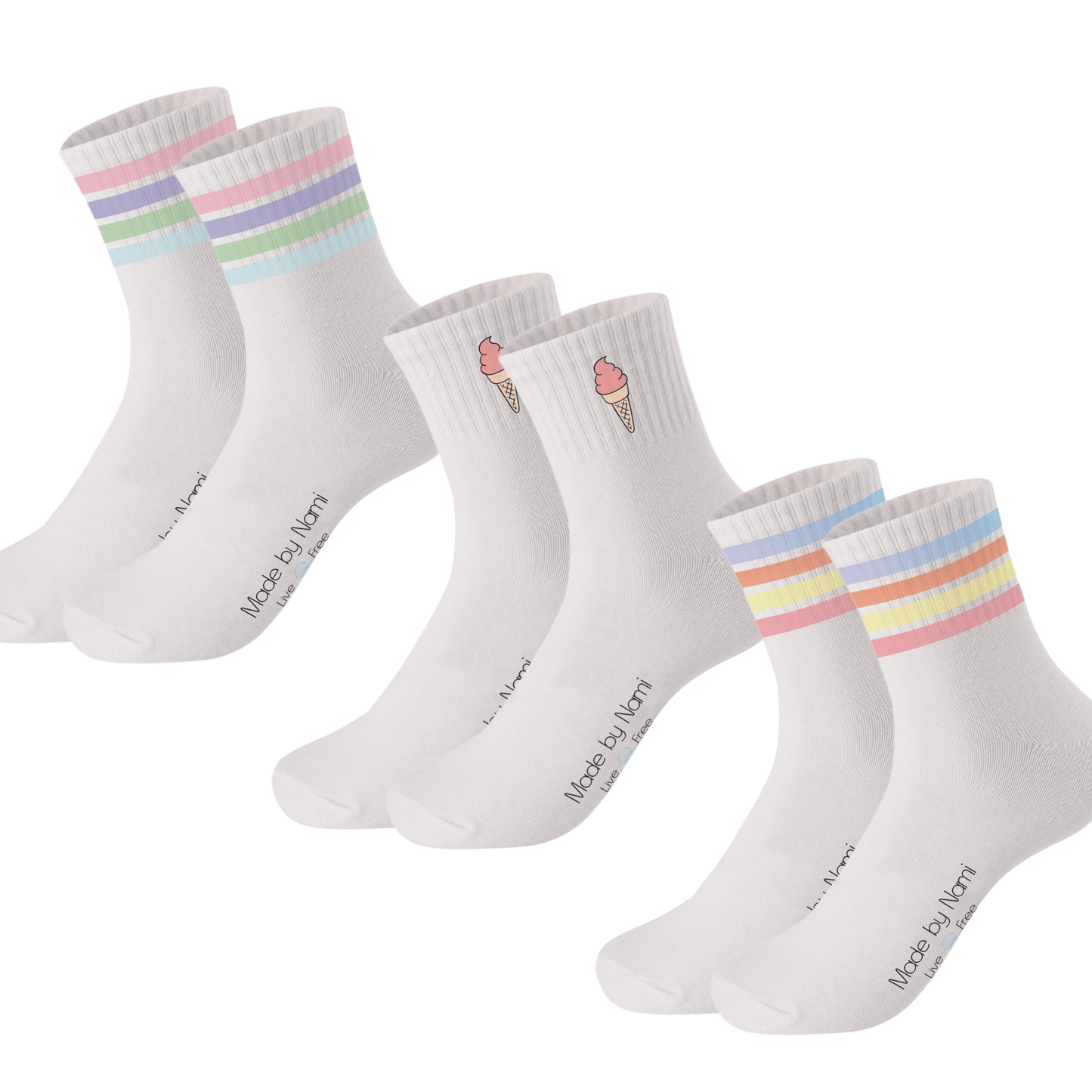 Made by Nami Surfer 3er Set Crew Socks - Set 3