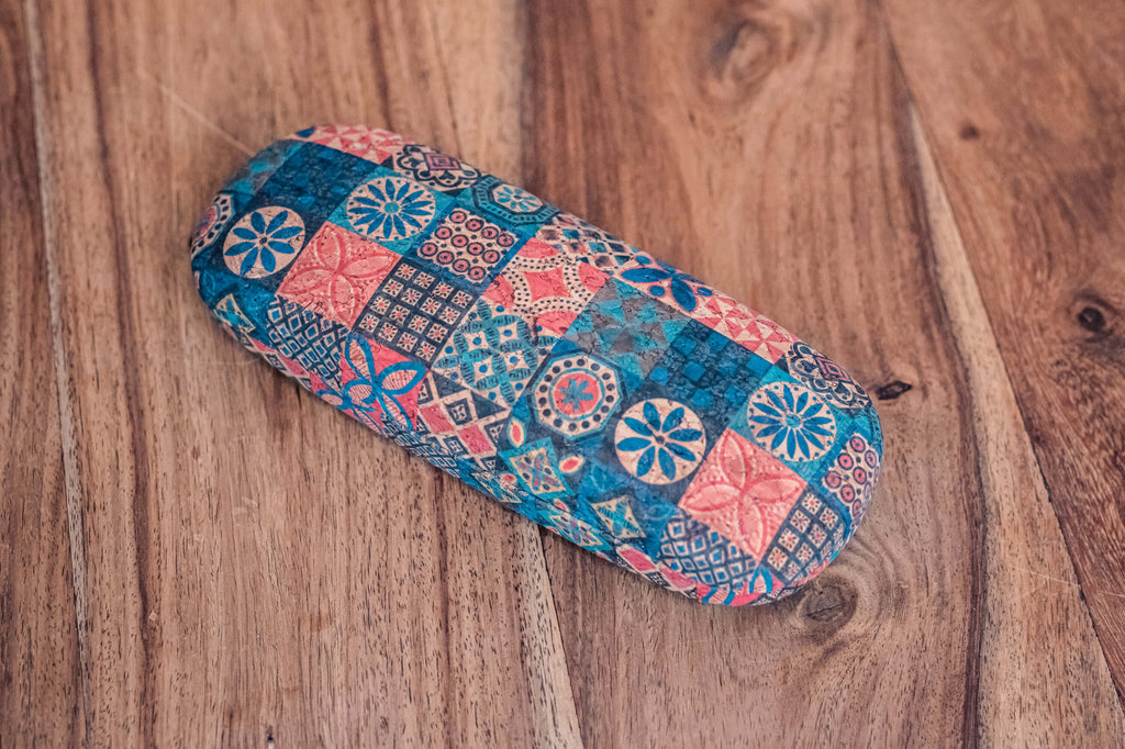 Made by Nami Surfer Boho Brillenetui Hartschale - Kork (Design 3)