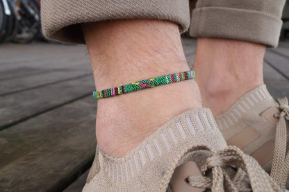 Bali Boho Flat Fußband - Grün Ethno - Made by Nami