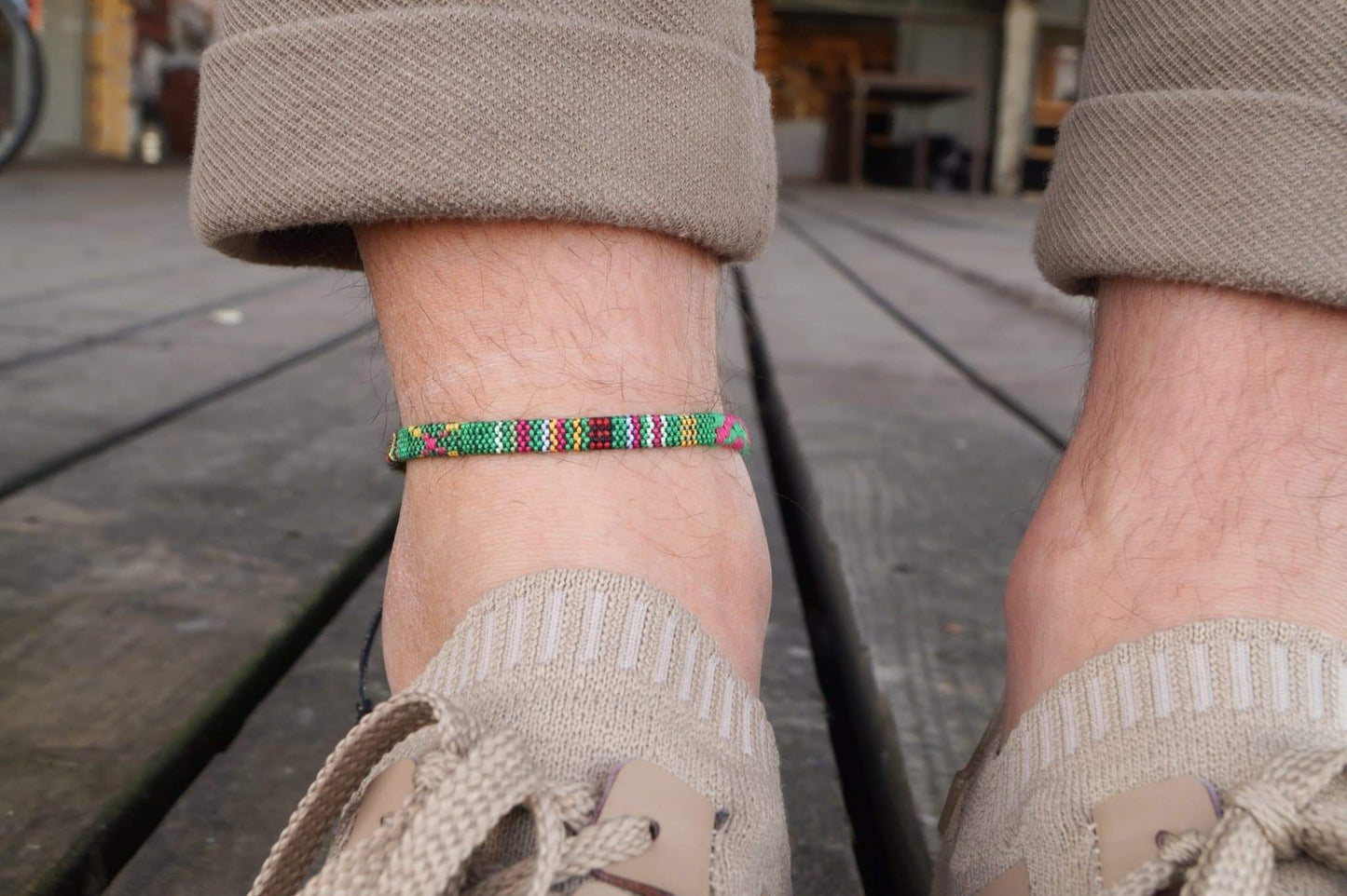 Bali Boho Flat Fußband - Grün Ethno - Made by Nami