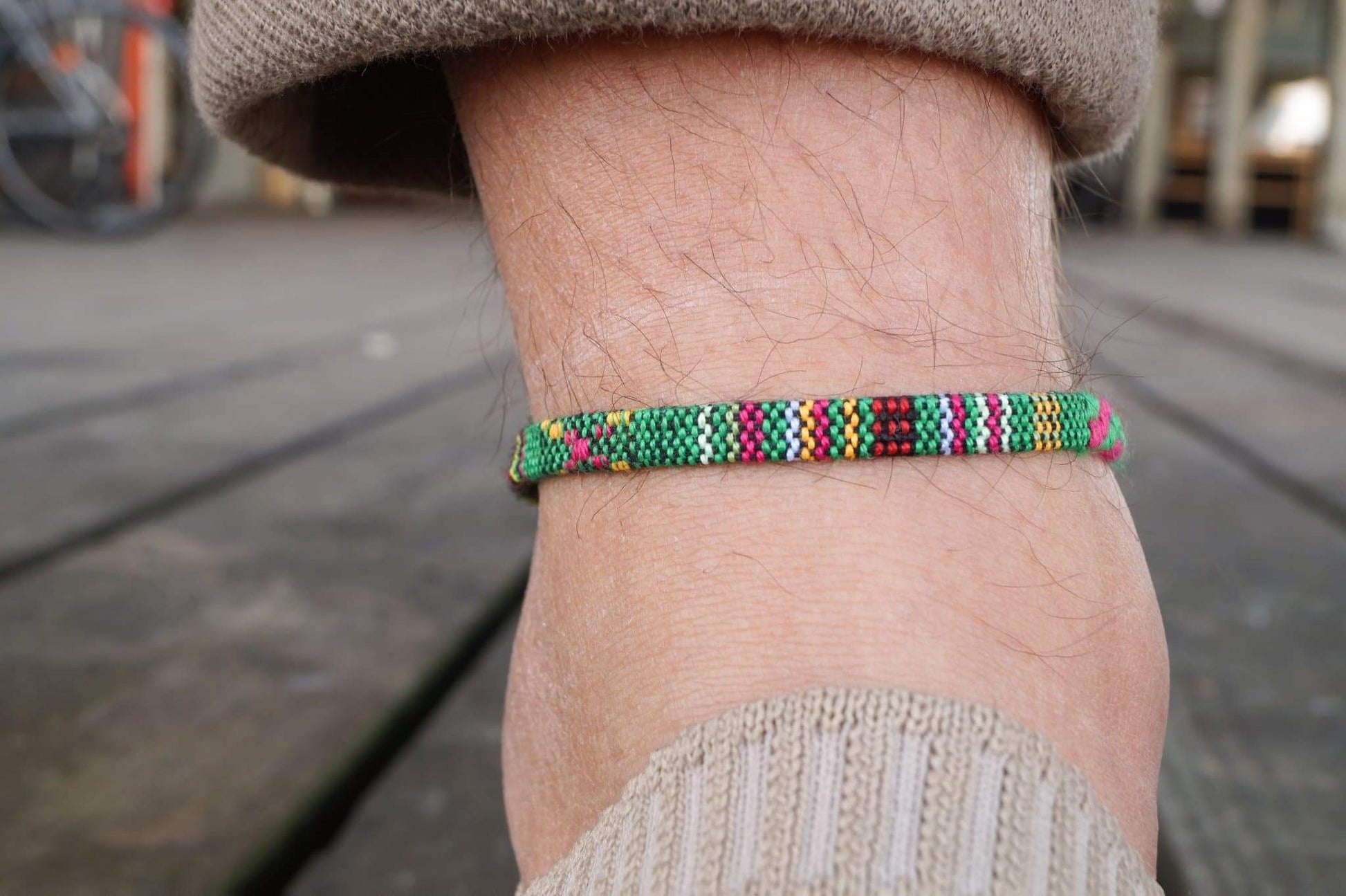 Bali Boho Flat Fußband - Grün Ethno - Made by Nami