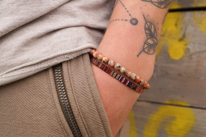 Chakra Perlen Armband 2er Set - Brown Vulcano - Made by Nami