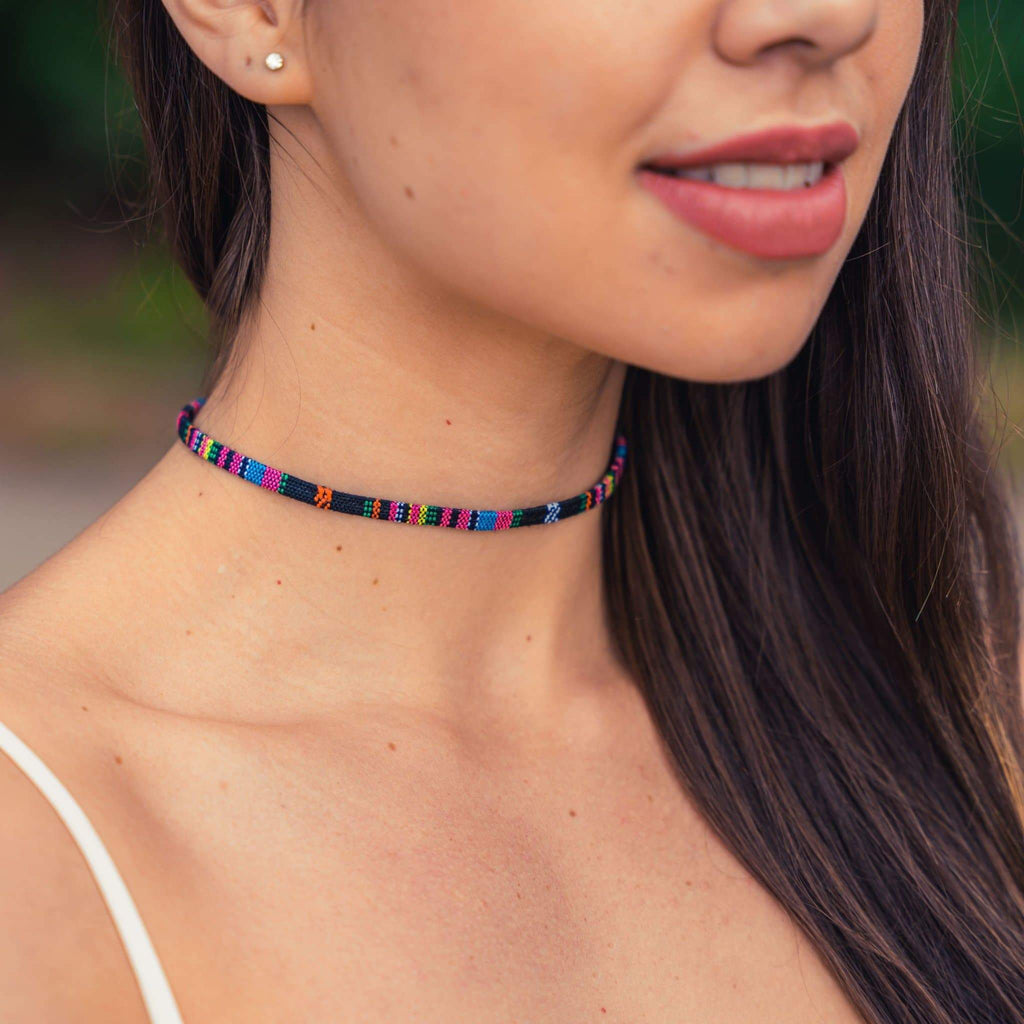 Choker Halskette - Schwarz-Pink - Made by Nami