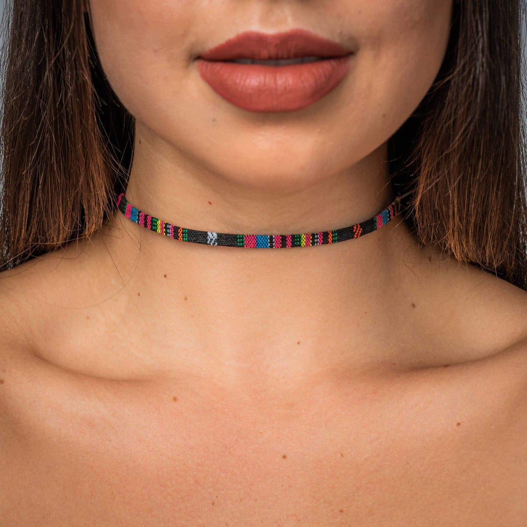 Choker Halskette - Schwarz-Pink - Made by Nami