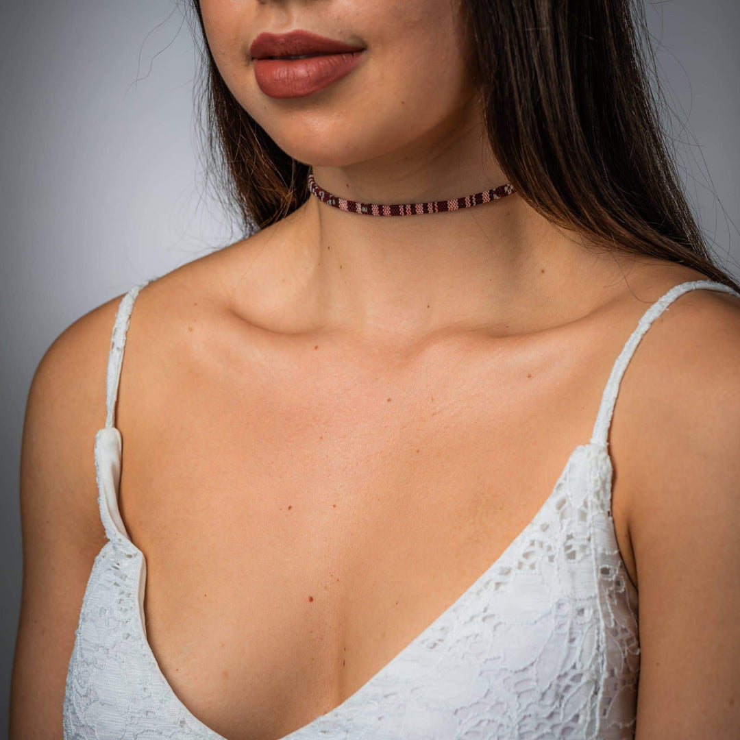 Choker Halskette - Weinrot - Made by Nami