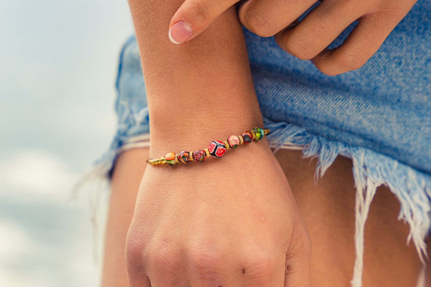 Made by Nami Surfer Goa " Tiger Beads" Armband