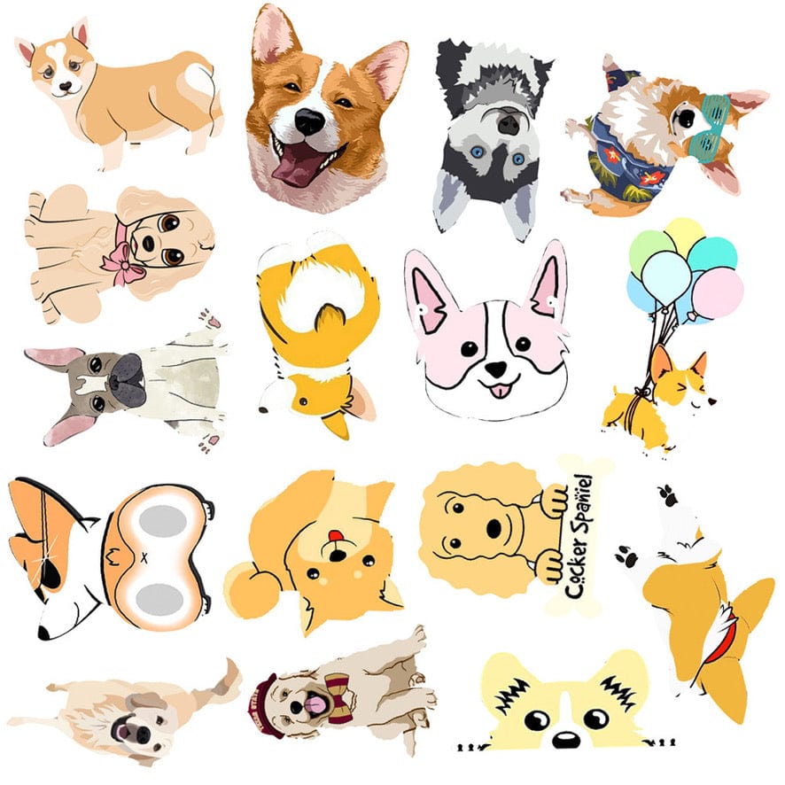Made by Nami Surfer Sticker Set - Hunde