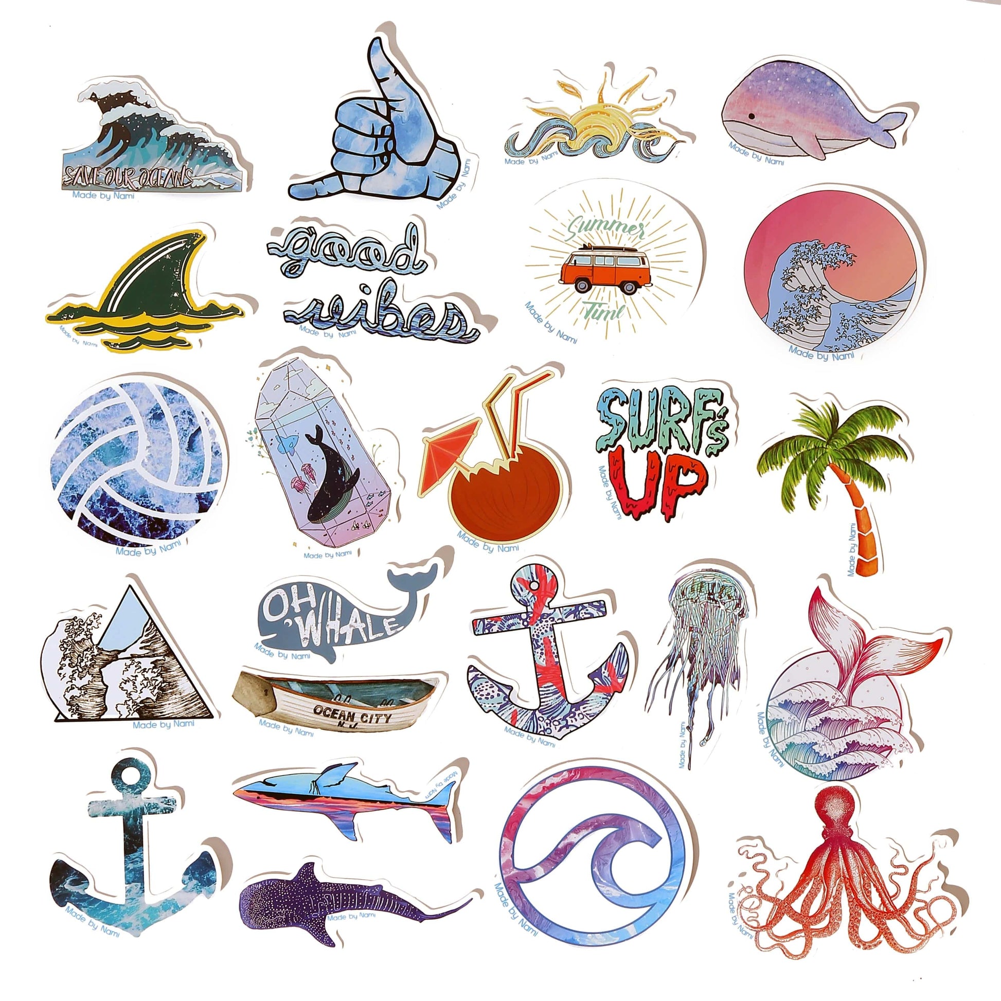 Made by Nami Surfer Surfer Sticker Set - Maritim